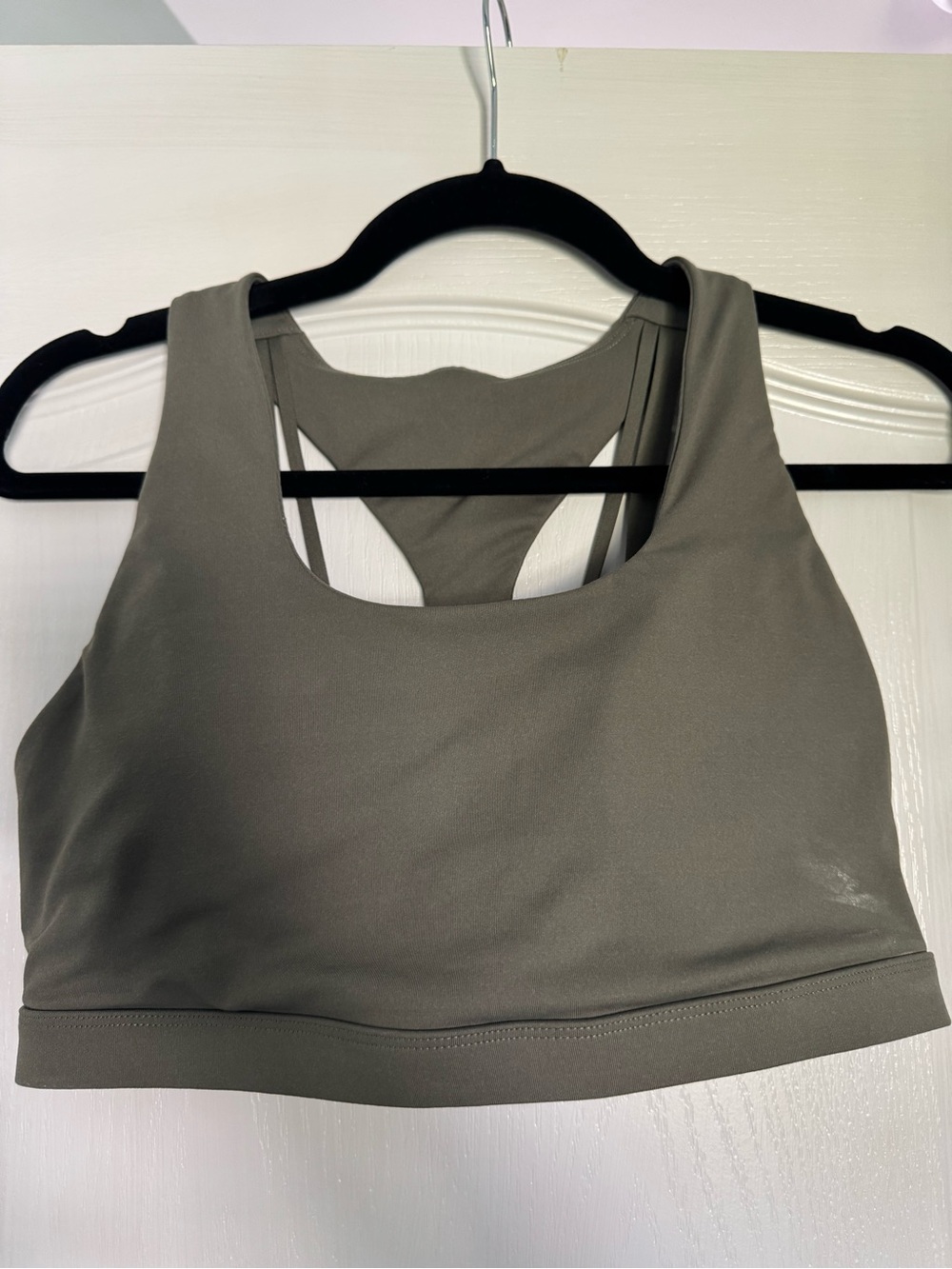 Fabletics Olive Green Racerback Sports Bra